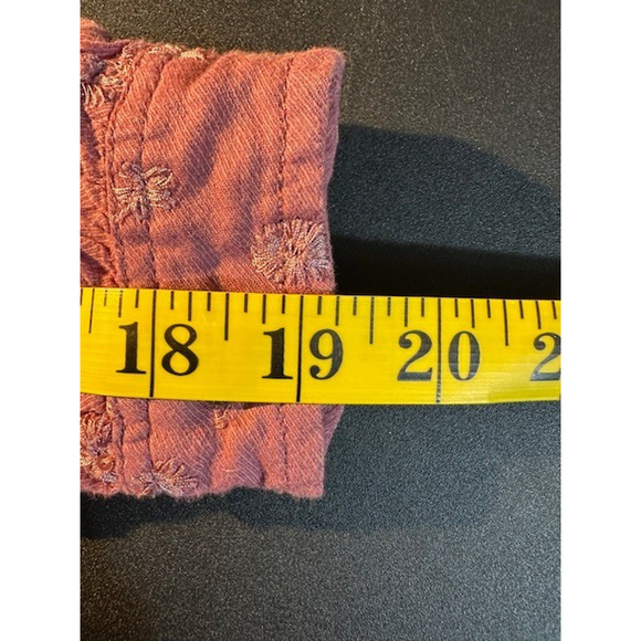 Anthropologie Pilcro Jolie Pintuck Blouse In Mauve Pink Embroidery Boho XL - Picture 12 of 14